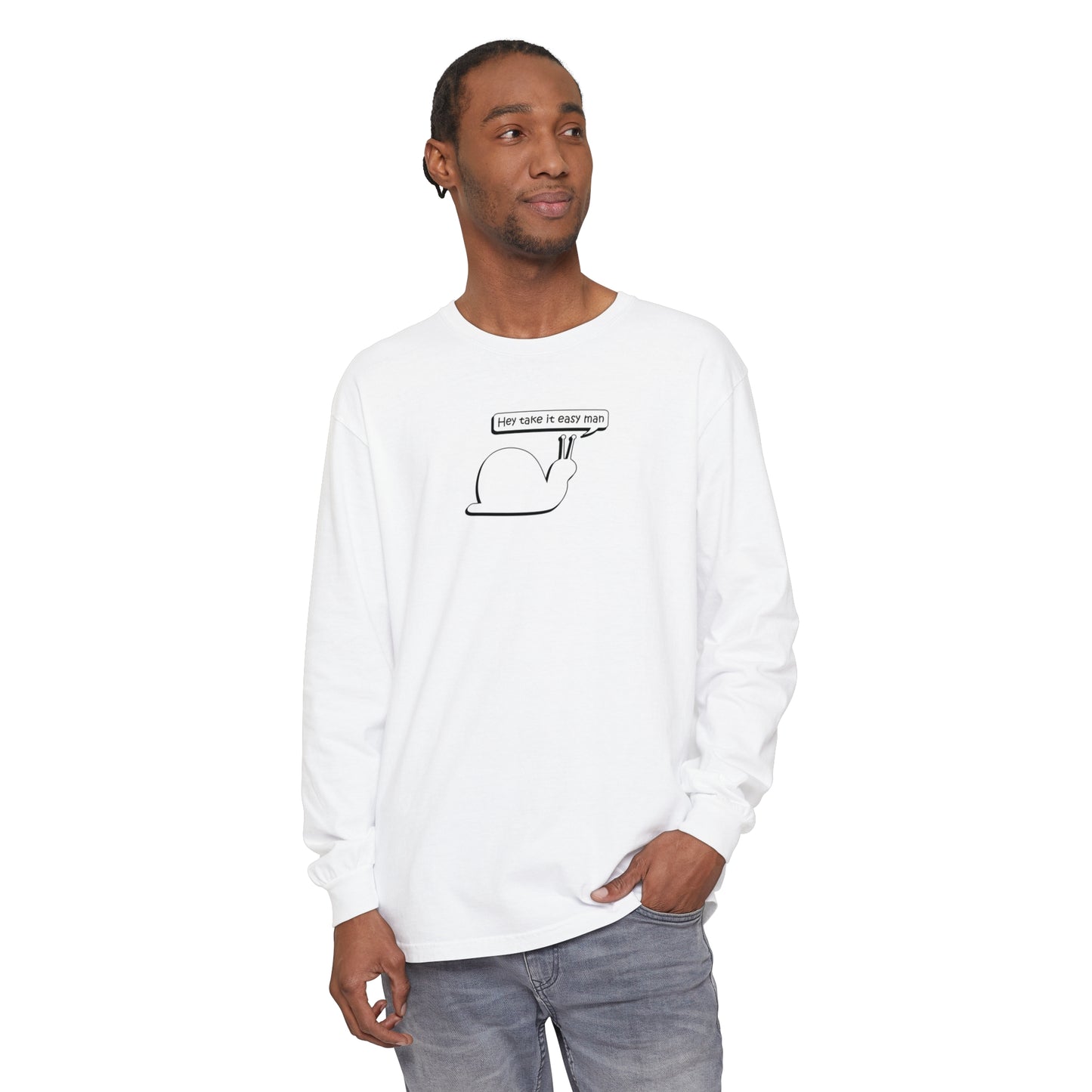 Hey Take it Easy Man - Snail - Comfy Long-Sleeve Shirt - Adult/Unisex