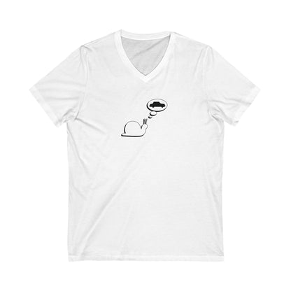 Snail Yearns to Go Fast - Ultra-Comfort V-Neck T - Adult/Unisex