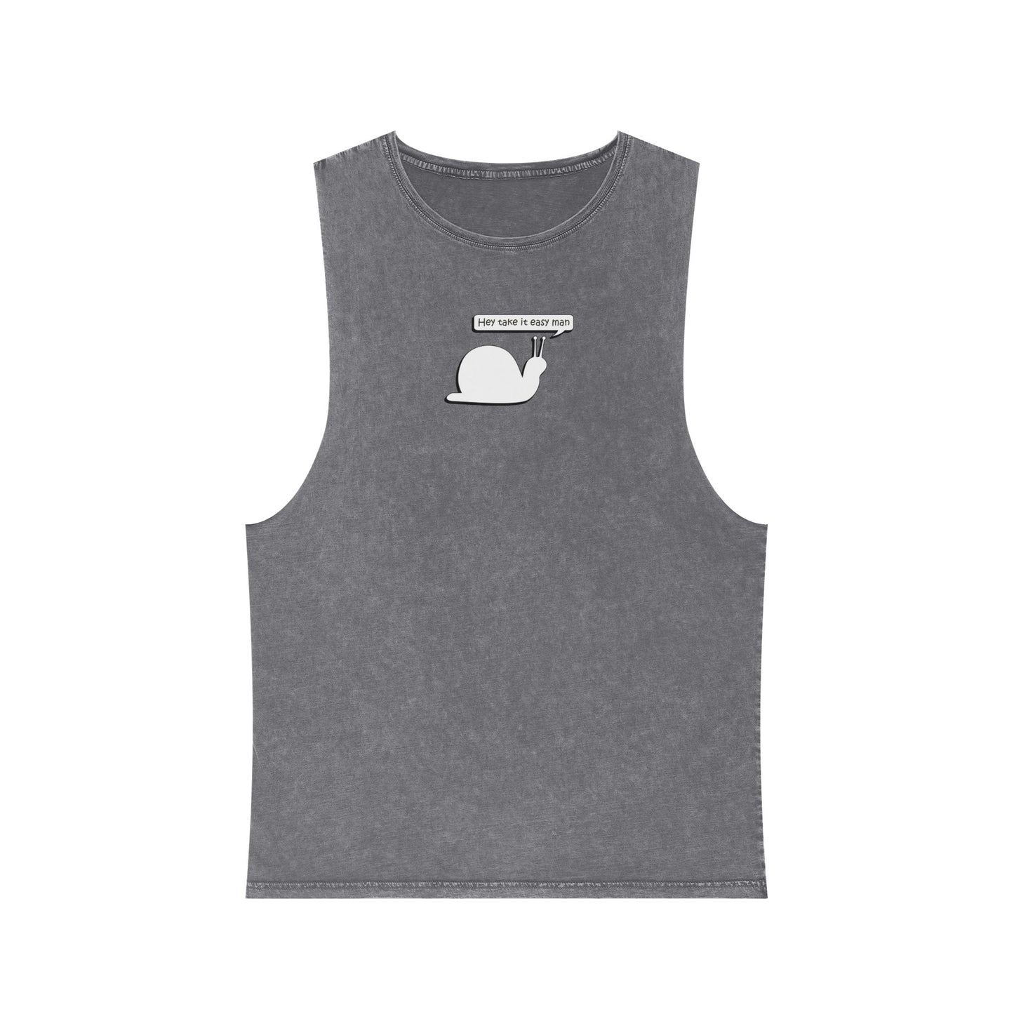 Hey Take It Easy Man - Snail - Stonewash Tank - Adult/Unisex