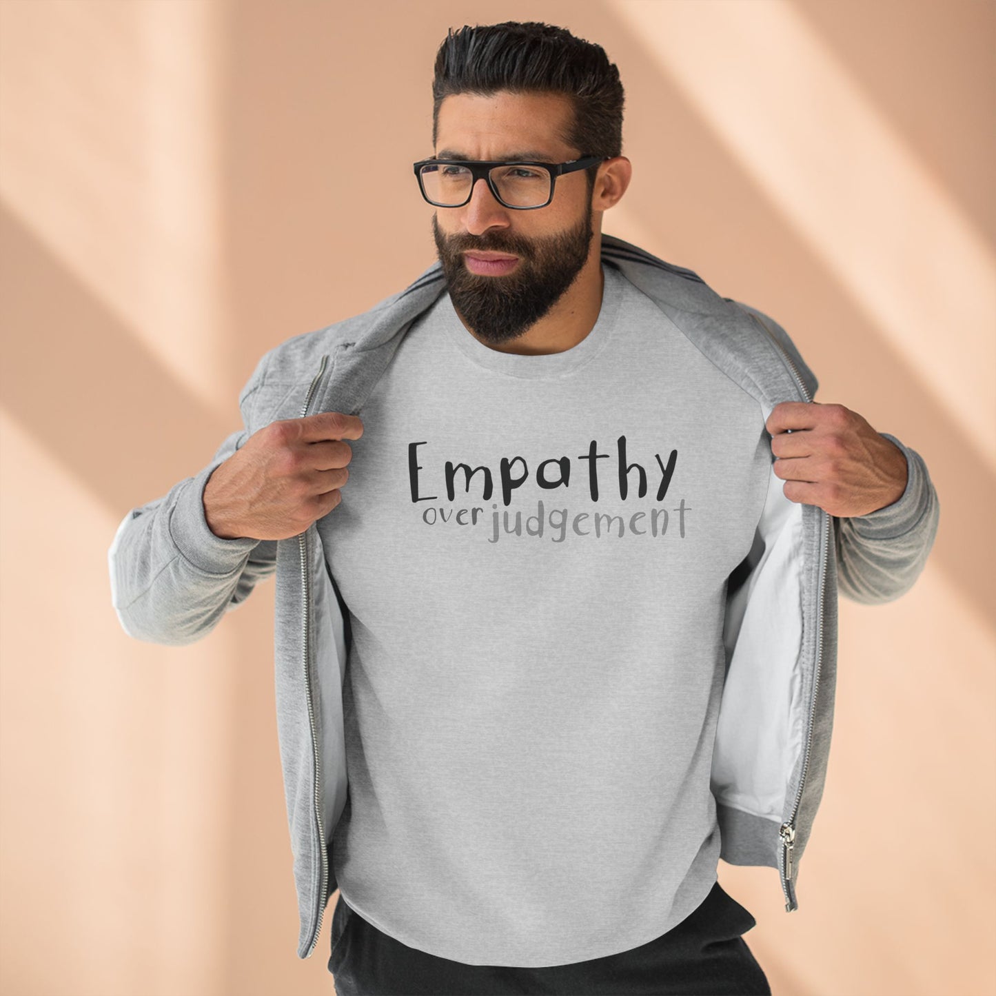 Empathy Over Judgement - Cozy Crewneck Sweater - Adult/Unisex