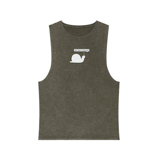 Hey Take It Easy Man - Snail - Stonewash Tank - Adult/Unisex