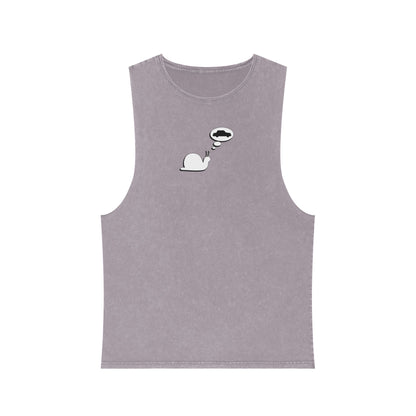 Snail Yearns to Go Fast - Stonewash Tank - Adult/Unisex