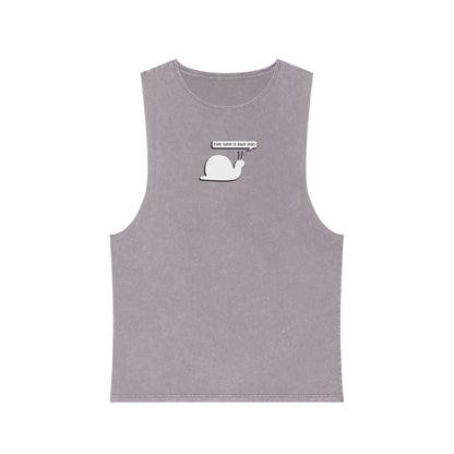 Hey Take It Easy Man - Snail - Stonewash Tank - Adult/Unisex