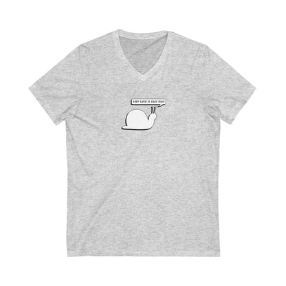 Hey Take it Easy Man - Snail - Ultra-Comfort V-Neck T - Adult/Unisex