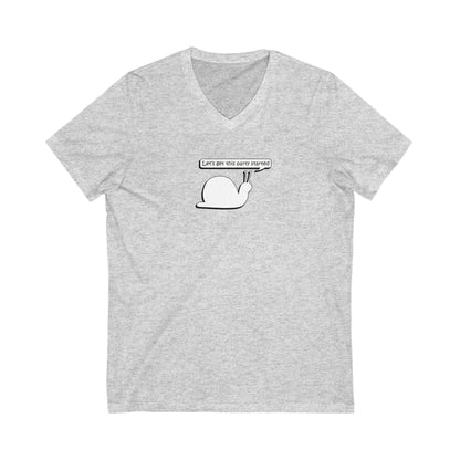 Let's Get This Party Started Snail - Ultra-Comfort V-Neck T - Adult/Unisex