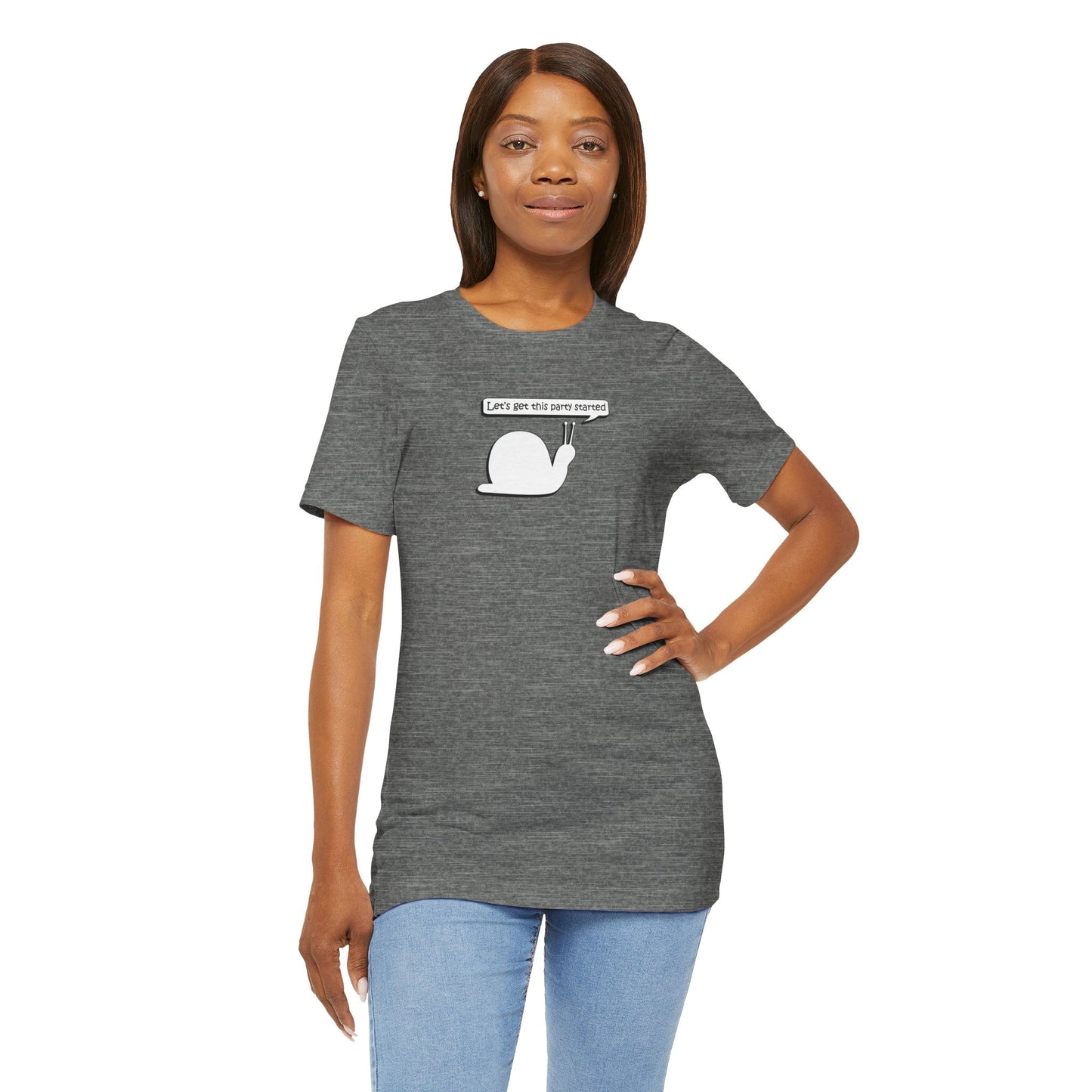 Let's Get This Party Started Snail -  Soft Cotton Tee - Adult/Unisex