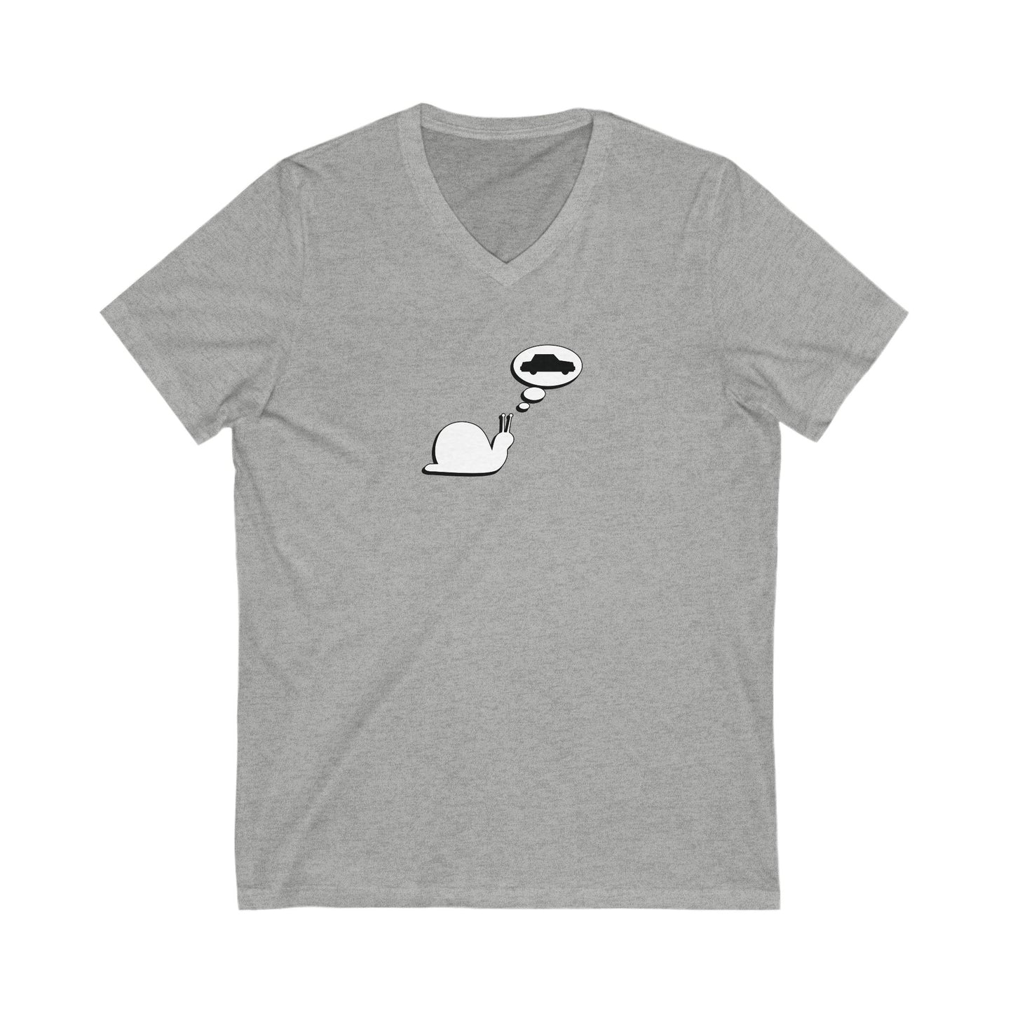 Snail Yearns to Go Fast - Ultra-Comfort V-Neck T - Adult/Unisex