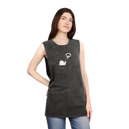 Snail Yearns to Go Fast - Stonewash Tank - Adult/Unisex