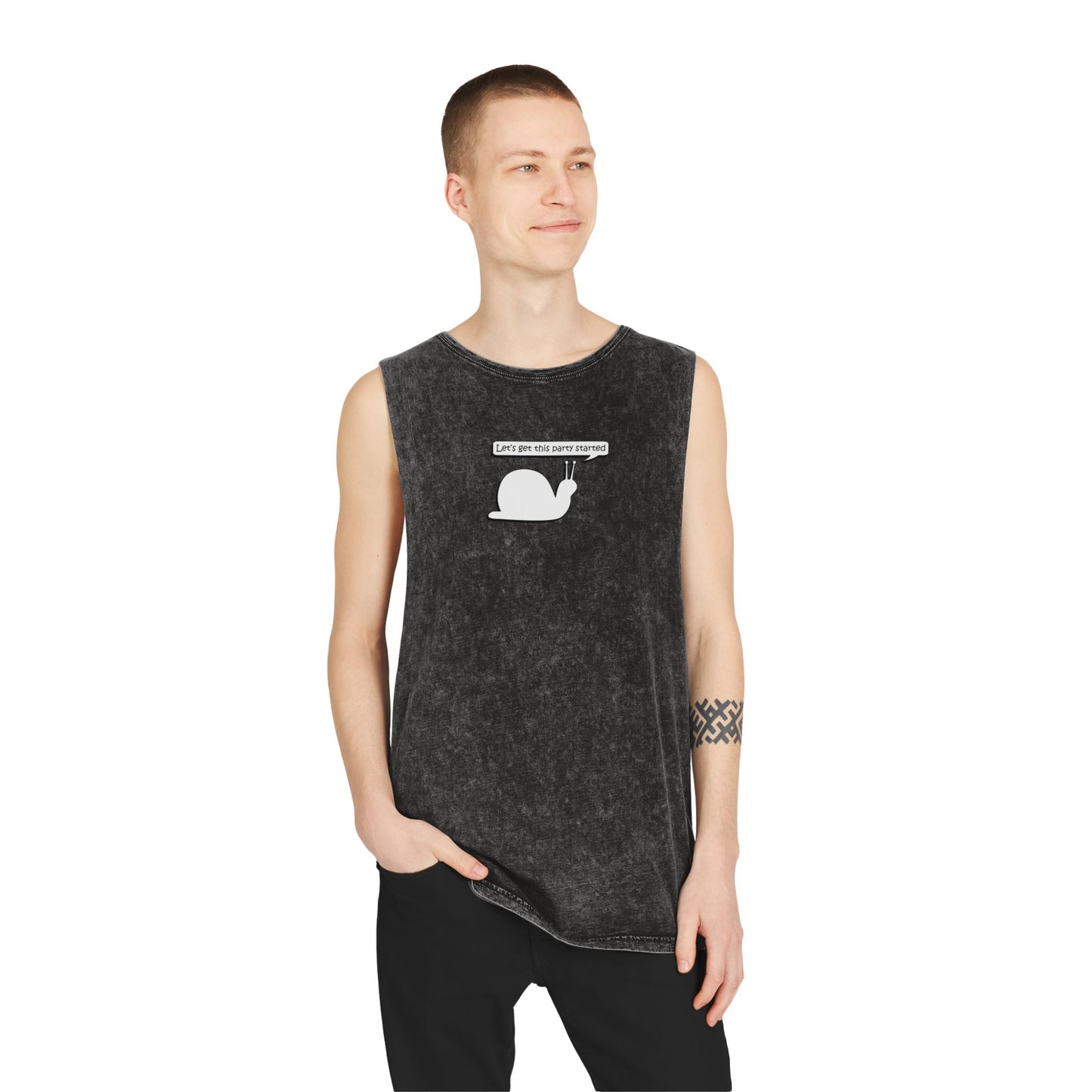 Let's Get This Party Started Snail - Stonewash Tank - Adult/Unisex