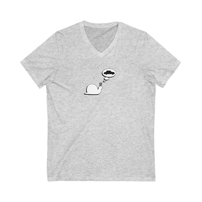 Snail Yearns to Go Fast - Ultra-Comfort V-Neck T - Adult/Unisex