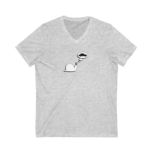 Snail Yearns to Go Fast - Ultra-Comfort V-Neck T - Adult/Unisex