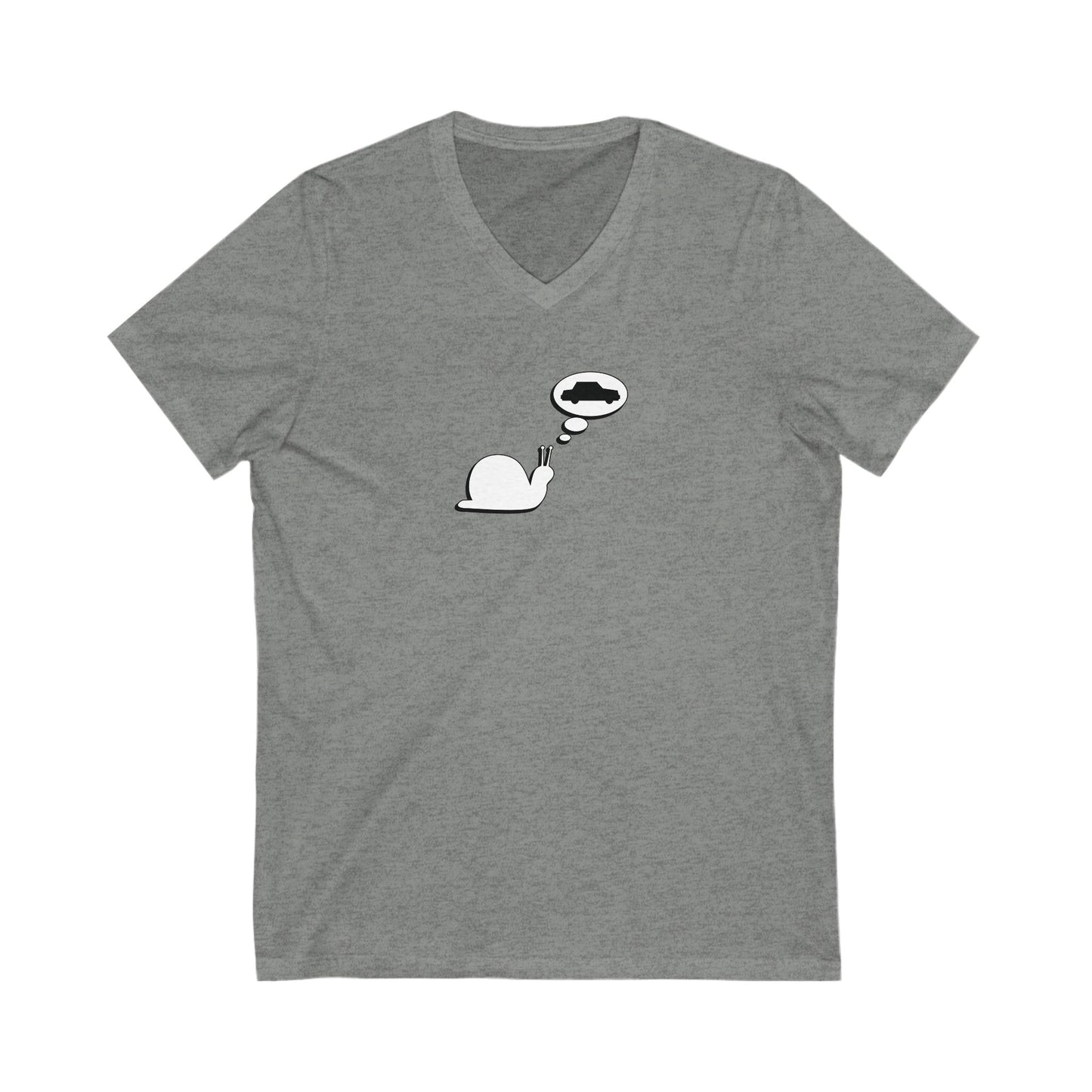 Snail Yearns to Go Fast - Ultra-Comfort V-Neck T - Adult/Unisex