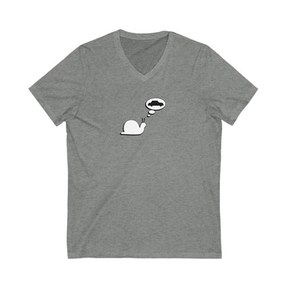 Snail Yearns to Go Fast - Ultra-Comfort V-Neck T - Adult/Unisex