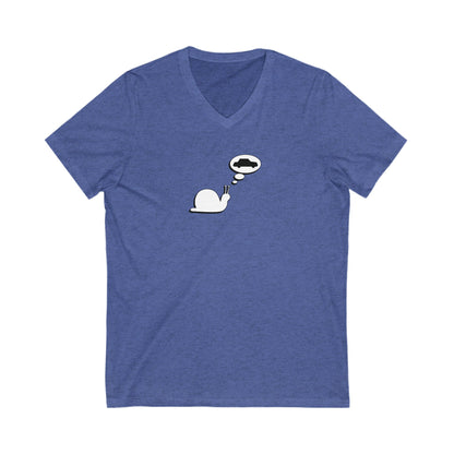 Snail Yearns to Go Fast - Ultra-Comfort V-Neck T - Adult/Unisex