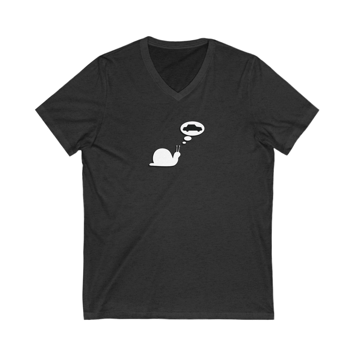 Snail Yearns to Go Fast - Ultra-Comfort V-Neck T - Adult/Unisex